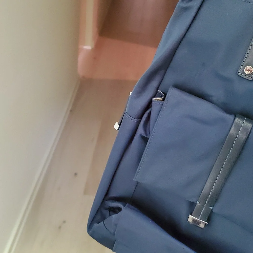 Tumi Epsom Convertible Backpack in Blue & Silver Hardware